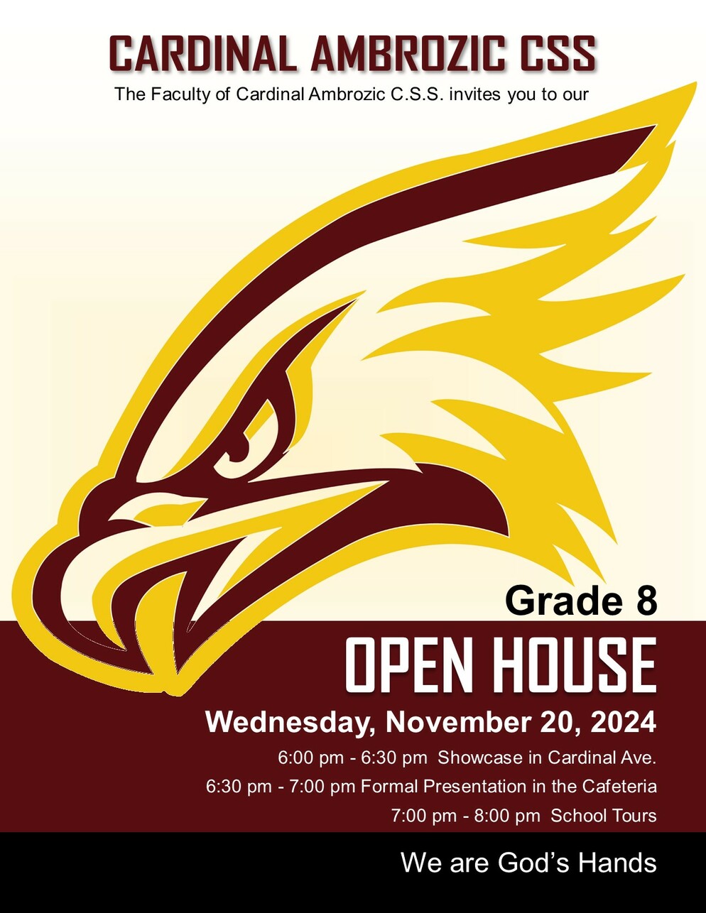 Grade 8 Open House Poster