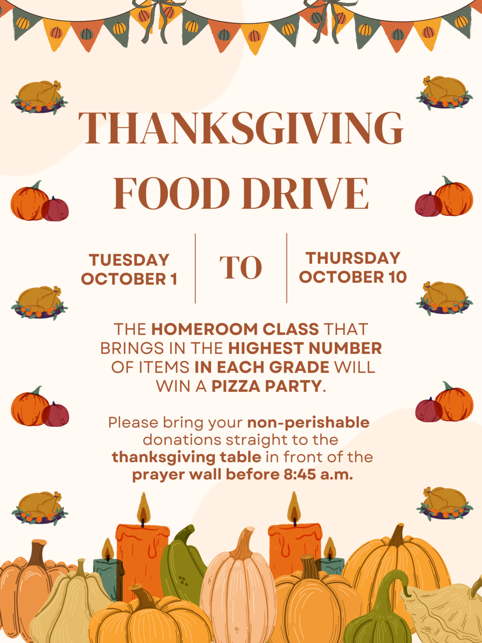 Thanksgiving food drive poster